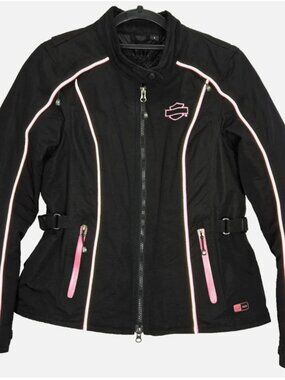 Harley Davidson Riding Gear Womens Small Vented Lined Reflective Trim Jacket